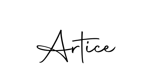 Use a signature maker to create a handwritten signature online. With this signature software, you can design (Autography-DOLnW) your own signature for name Artice. Artice signature style 10 images and pictures png