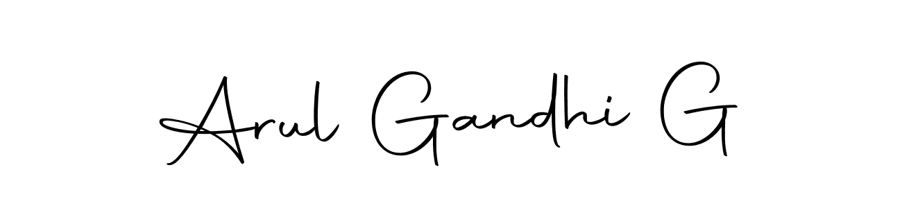 You can use this online signature creator to create a handwritten signature for the name Arul Gandhi G. This is the best online autograph maker. Arul Gandhi G signature style 10 images and pictures png