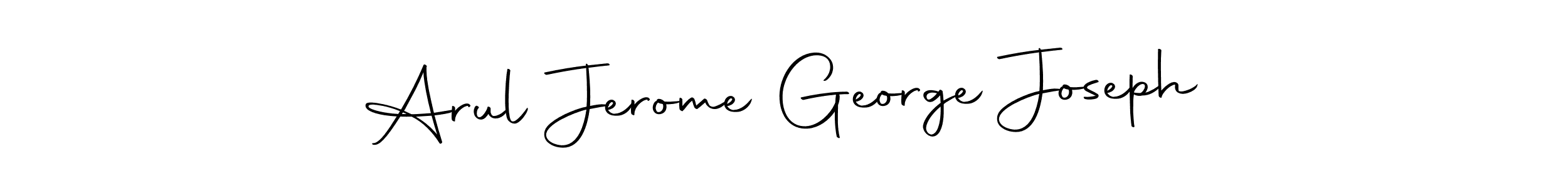 You can use this online signature creator to create a handwritten signature for the name Arul Jerome George Joseph. This is the best online autograph maker. Arul Jerome George Joseph signature style 10 images and pictures png