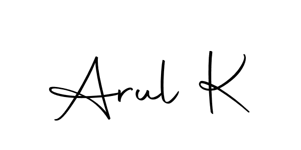 It looks lik you need a new signature style for name Arul K. Design unique handwritten (Autography-DOLnW) signature with our free signature maker in just a few clicks. Arul K signature style 10 images and pictures png