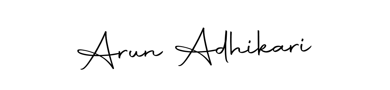 You can use this online signature creator to create a handwritten signature for the name Arun Adhikari. This is the best online autograph maker. Arun Adhikari signature style 10 images and pictures png