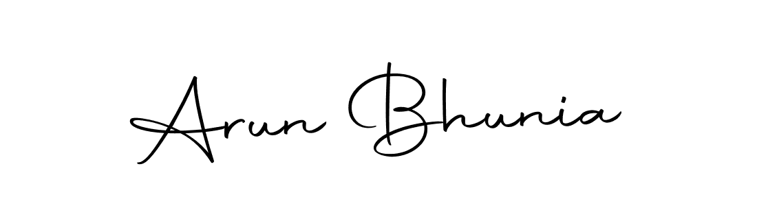 How to make Arun Bhunia name signature. Use Autography-DOLnW style for creating short signs online. This is the latest handwritten sign. Arun Bhunia signature style 10 images and pictures png