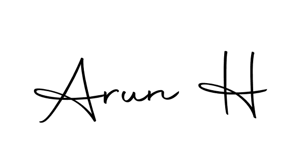 You should practise on your own different ways (Autography-DOLnW) to write your name (Arun H) in signature. don't let someone else do it for you. Arun H signature style 10 images and pictures png