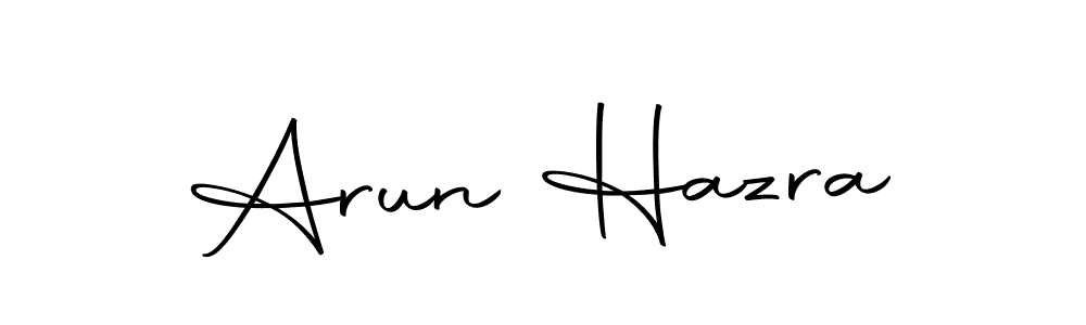 How to make Arun Hazra name signature. Use Autography-DOLnW style for creating short signs online. This is the latest handwritten sign. Arun Hazra signature style 10 images and pictures png