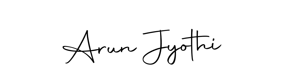 Create a beautiful signature design for name Arun Jyothi. With this signature (Autography-DOLnW) fonts, you can make a handwritten signature for free. Arun Jyothi signature style 10 images and pictures png