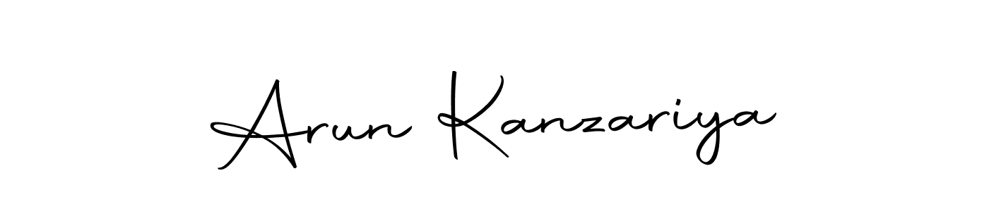 How to make Arun Kanzariya name signature. Use Autography-DOLnW style for creating short signs online. This is the latest handwritten sign. Arun Kanzariya signature style 10 images and pictures png