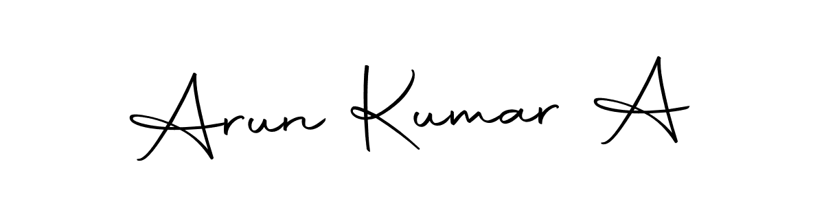 Use a signature maker to create a handwritten signature online. With this signature software, you can design (Autography-DOLnW) your own signature for name Arun Kumar A. Arun Kumar A signature style 10 images and pictures png