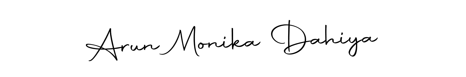 The best way (Autography-DOLnW) to make a short signature is to pick only two or three words in your name. The name Arun Monika Dahiya include a total of six letters. For converting this name. Arun Monika Dahiya signature style 10 images and pictures png