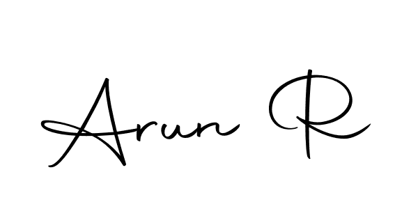 Use a signature maker to create a handwritten signature online. With this signature software, you can design (Autography-DOLnW) your own signature for name Arun R. Arun R signature style 10 images and pictures png