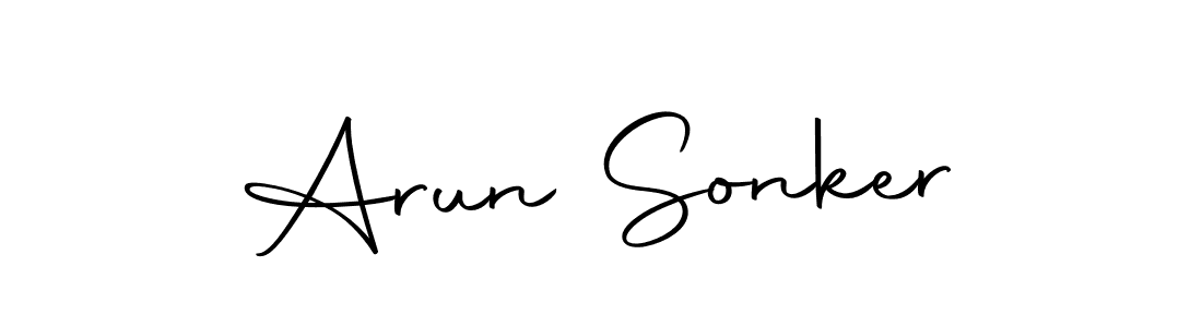 You should practise on your own different ways (Autography-DOLnW) to write your name (Arun Sonker) in signature. don't let someone else do it for you. Arun Sonker signature style 10 images and pictures png