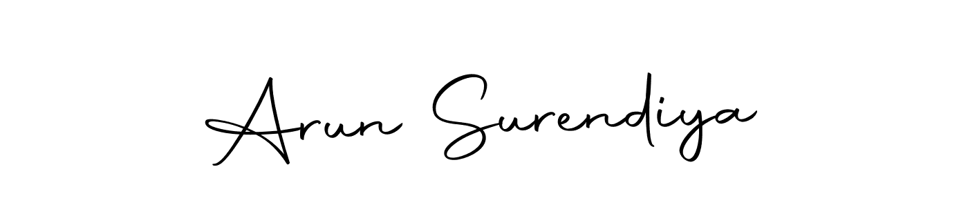 How to make Arun Surendiya name signature. Use Autography-DOLnW style for creating short signs online. This is the latest handwritten sign. Arun Surendiya signature style 10 images and pictures png