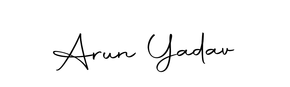 Design your own signature with our free online signature maker. With this signature software, you can create a handwritten (Autography-DOLnW) signature for name Arun Yadav. Arun Yadav signature style 10 images and pictures png