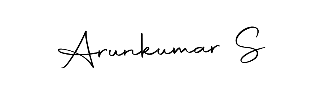 How to make Arunkumar S name signature. Use Autography-DOLnW style for creating short signs online. This is the latest handwritten sign. Arunkumar S signature style 10 images and pictures png