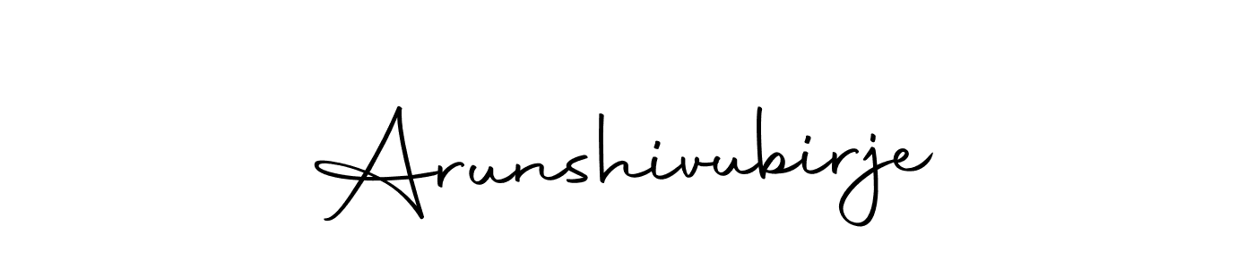 Create a beautiful signature design for name Arunshivubirje. With this signature (Autography-DOLnW) fonts, you can make a handwritten signature for free. Arunshivubirje signature style 10 images and pictures png