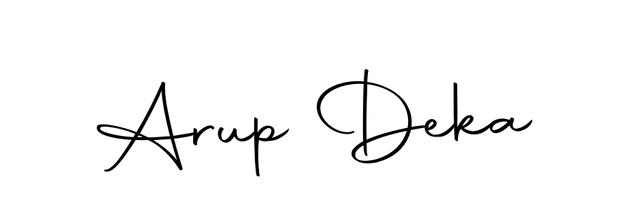 Create a beautiful signature design for name Arup Deka. With this signature (Autography-DOLnW) fonts, you can make a handwritten signature for free. Arup Deka signature style 10 images and pictures png