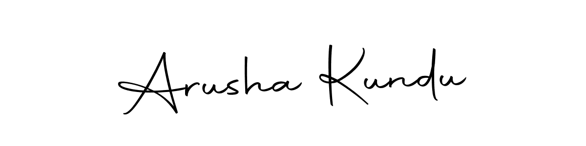 Create a beautiful signature design for name Arusha Kundu. With this signature (Autography-DOLnW) fonts, you can make a handwritten signature for free. Arusha Kundu signature style 10 images and pictures png