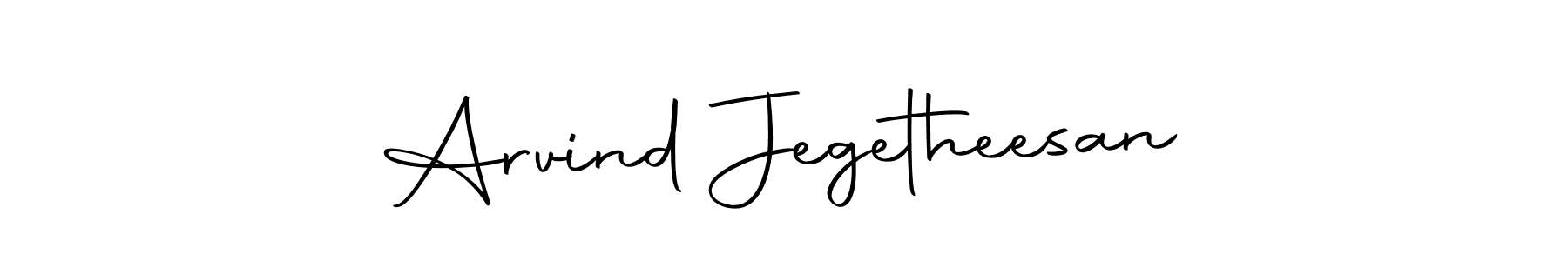 How to make Arvind Jegetheesan name signature. Use Autography-DOLnW style for creating short signs online. This is the latest handwritten sign. Arvind Jegetheesan signature style 10 images and pictures png