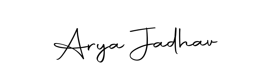 How to make Arya Jadhav name signature. Use Autography-DOLnW style for creating short signs online. This is the latest handwritten sign. Arya Jadhav signature style 10 images and pictures png