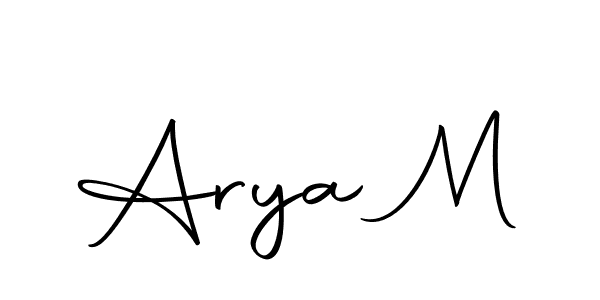 Make a beautiful signature design for name Arya M. With this signature (Autography-DOLnW) style, you can create a handwritten signature for free. Arya M signature style 10 images and pictures png