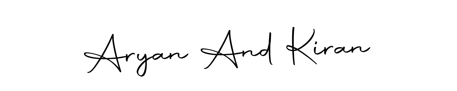 You can use this online signature creator to create a handwritten signature for the name Aryan And Kiran. This is the best online autograph maker. Aryan And Kiran signature style 10 images and pictures png