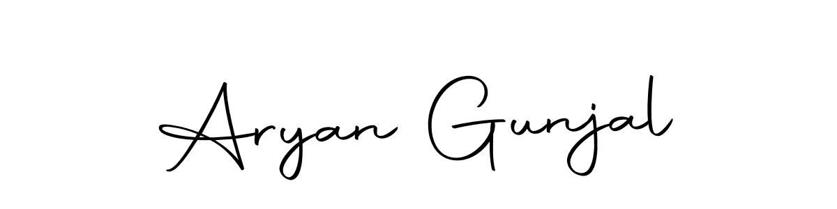How to make Aryan Gunjal name signature. Use Autography-DOLnW style for creating short signs online. This is the latest handwritten sign. Aryan Gunjal signature style 10 images and pictures png