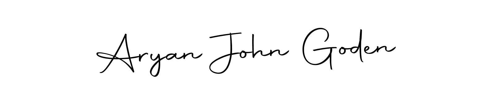 Create a beautiful signature design for name Aryan John Goden. With this signature (Autography-DOLnW) fonts, you can make a handwritten signature for free. Aryan John Goden signature style 10 images and pictures png