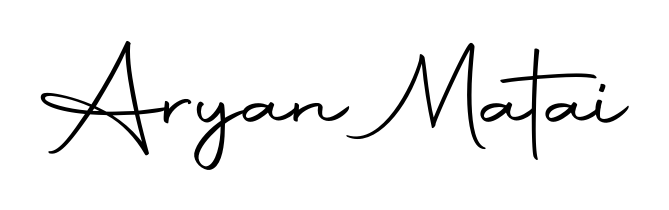 Give your name Aryan Matai an exquisite flair with the Autography-DOLnW script font. Ideal for contracts, resumes, and formal letterheads. Aryan Matai signature style 10 images and pictures png