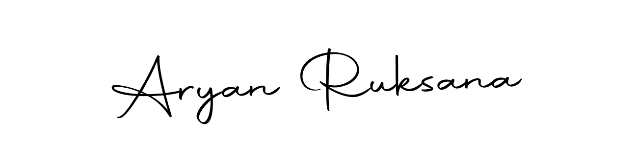 Create a beautiful signature design for name Aryan Ruksana. With this signature (Autography-DOLnW) fonts, you can make a handwritten signature for free. Aryan Ruksana signature style 10 images and pictures png
