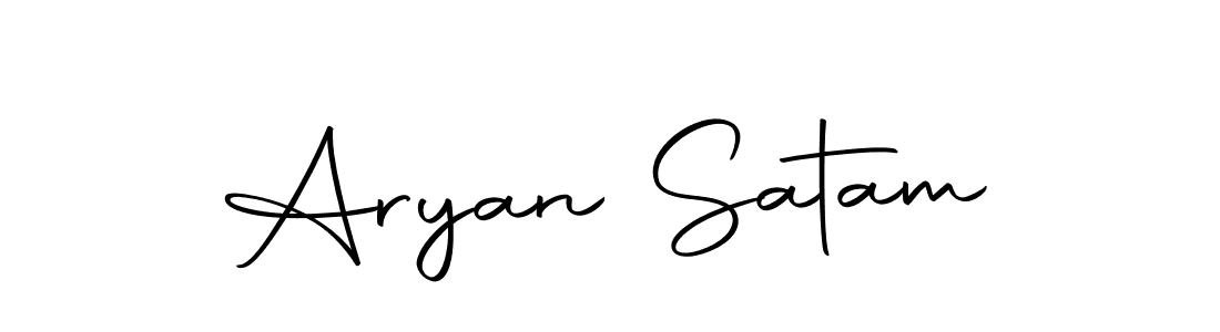 How to make Aryan Satam name signature. Use Autography-DOLnW style for creating short signs online. This is the latest handwritten sign. Aryan Satam signature style 10 images and pictures png