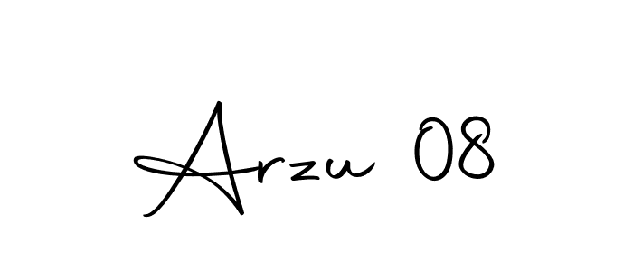 How to make Arzu 08 name signature. Use Autography-DOLnW style for creating short signs online. This is the latest handwritten sign. Arzu 08 signature style 10 images and pictures png