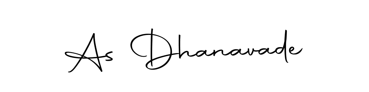 How to make As Dhanavade name signature. Use Autography-DOLnW style for creating short signs online. This is the latest handwritten sign. As Dhanavade signature style 10 images and pictures png