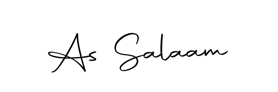 Design your own signature with our free online signature maker. With this signature software, you can create a handwritten (Autography-DOLnW) signature for name As Salaam. As Salaam signature style 10 images and pictures png