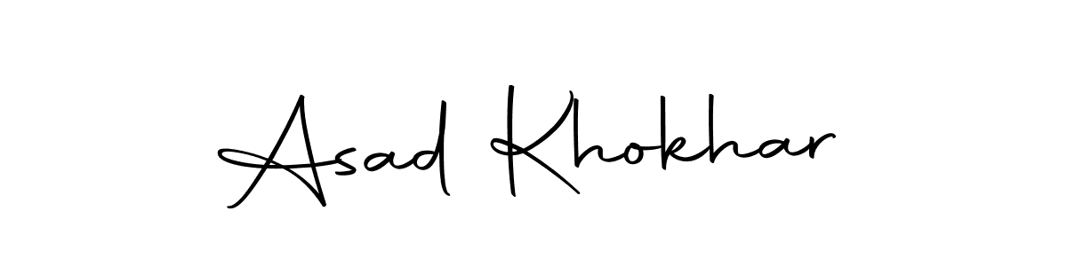 You should practise on your own different ways (Autography-DOLnW) to write your name (Asad Khokhar) in signature. don't let someone else do it for you. Asad Khokhar signature style 10 images and pictures png