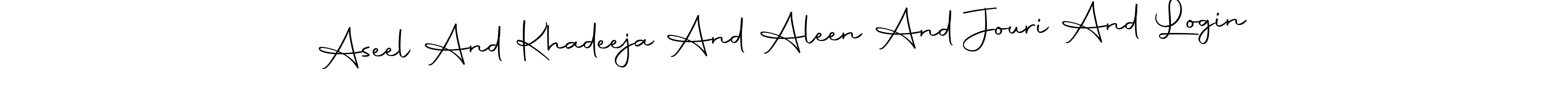 You should practise on your own different ways (Autography-DOLnW) to write your name (Aseel And Khadeeja And Aleen And Jouri And Login) in signature. don't let someone else do it for you. Aseel And Khadeeja And Aleen And Jouri And Login signature style 10 images and pictures png