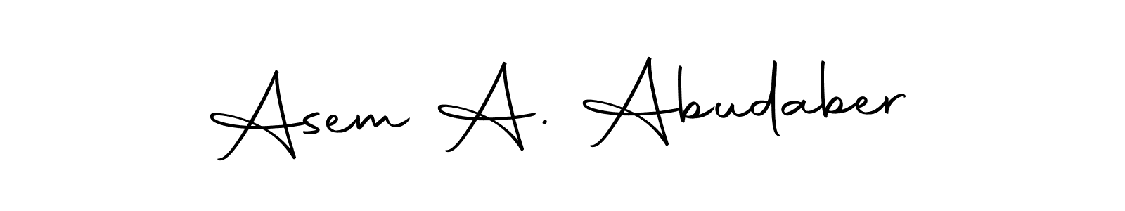 Design your own signature with our free online signature maker. With this signature software, you can create a handwritten (Autography-DOLnW) signature for name Asem A. Abudaber. Asem A. Abudaber signature style 10 images and pictures png