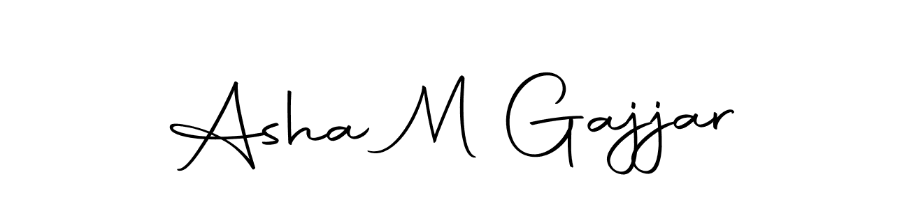 How to make Asha M Gajjar name signature. Use Autography-DOLnW style for creating short signs online. This is the latest handwritten sign. Asha M Gajjar signature style 10 images and pictures png