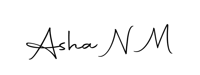 How to make Asha N M name signature. Use Autography-DOLnW style for creating short signs online. This is the latest handwritten sign. Asha N M signature style 10 images and pictures png