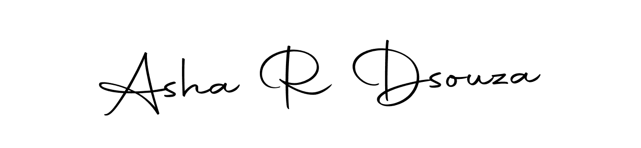 How to make Asha R Dsouza name signature. Use Autography-DOLnW style for creating short signs online. This is the latest handwritten sign. Asha R Dsouza signature style 10 images and pictures png