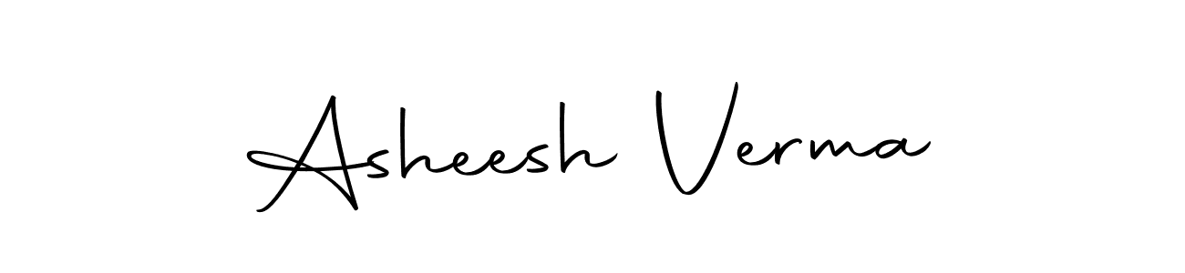 How to make Asheesh Verma name signature. Use Autography-DOLnW style for creating short signs online. This is the latest handwritten sign. Asheesh Verma signature style 10 images and pictures png