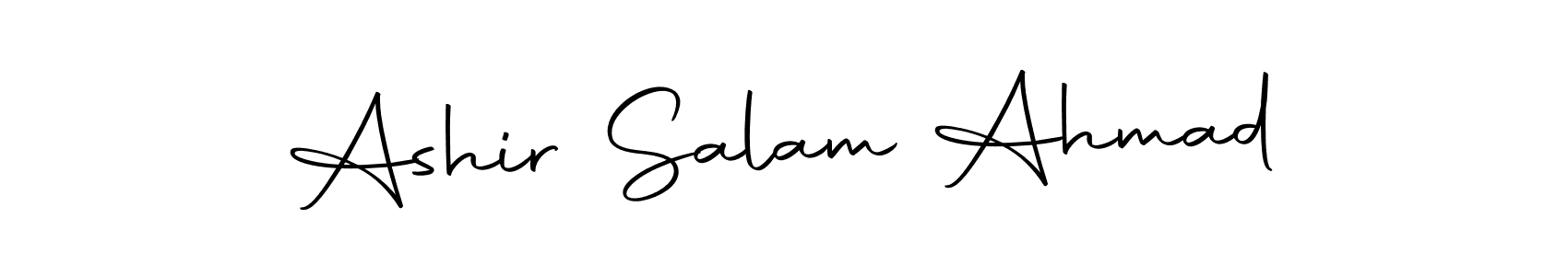 You should practise on your own different ways (Autography-DOLnW) to write your name (Ashir Salam Ahmad) in signature. don't let someone else do it for you. Ashir Salam Ahmad signature style 10 images and pictures png