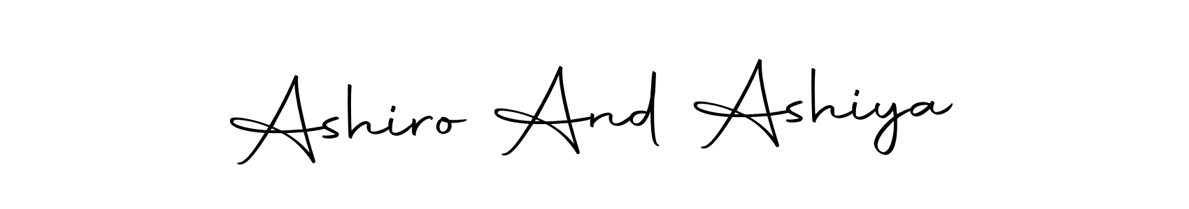 How to make Ashiro And Ashiya name signature. Use Autography-DOLnW style for creating short signs online. This is the latest handwritten sign. Ashiro And Ashiya signature style 10 images and pictures png