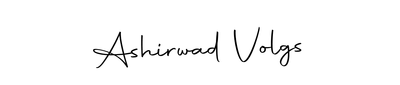 How to make Ashirwad Volgs name signature. Use Autography-DOLnW style for creating short signs online. This is the latest handwritten sign. Ashirwad Volgs signature style 10 images and pictures png