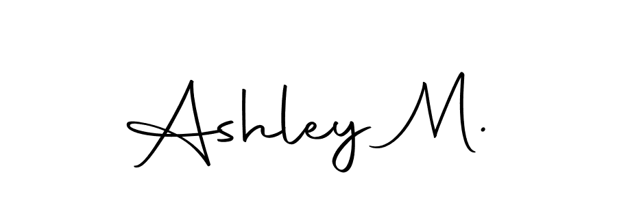 How to make Ashley M. name signature. Use Autography-DOLnW style for creating short signs online. This is the latest handwritten sign. Ashley M. signature style 10 images and pictures png