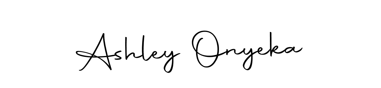 How to make Ashley Onyeka name signature. Use Autography-DOLnW style for creating short signs online. This is the latest handwritten sign. Ashley Onyeka signature style 10 images and pictures png