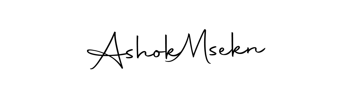 How to make Ashok  Msekn name signature. Use Autography-DOLnW style for creating short signs online. This is the latest handwritten sign. Ashok  Msekn signature style 10 images and pictures png
