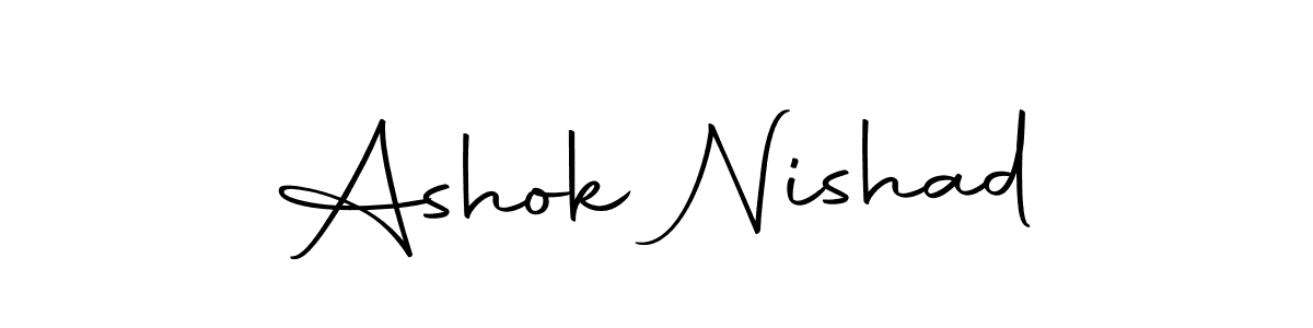 You should practise on your own different ways (Autography-DOLnW) to write your name (Ashok Nishad) in signature. don't let someone else do it for you. Ashok Nishad signature style 10 images and pictures png