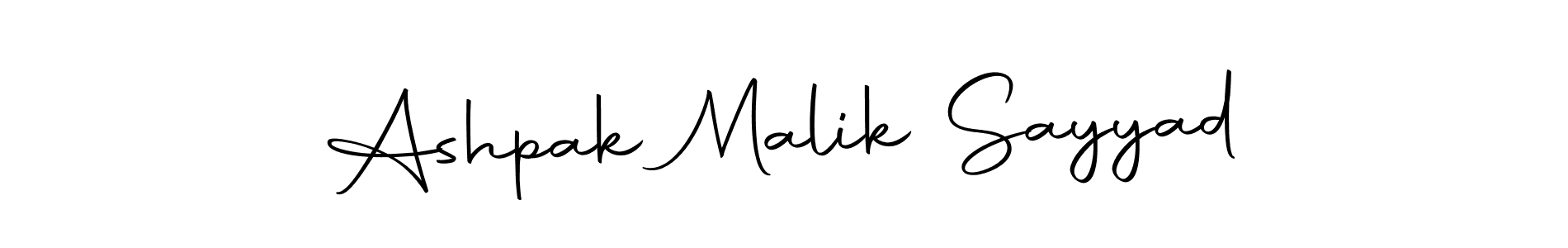 How to make Ashpak Malik Sayyad name signature. Use Autography-DOLnW style for creating short signs online. This is the latest handwritten sign. Ashpak Malik Sayyad signature style 10 images and pictures png