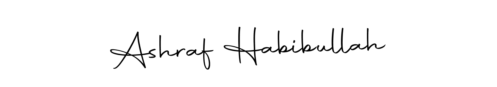 if you are searching for the best signature style for your name Ashraf Habibullah. so please give up your signature search. here we have designed multiple signature styles  using Autography-DOLnW. Ashraf Habibullah signature style 10 images and pictures png