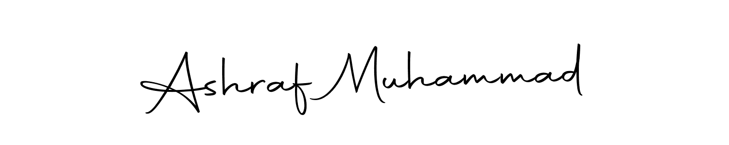 How to make Ashraf Muhammad name signature. Use Autography-DOLnW style for creating short signs online. This is the latest handwritten sign. Ashraf Muhammad signature style 10 images and pictures png