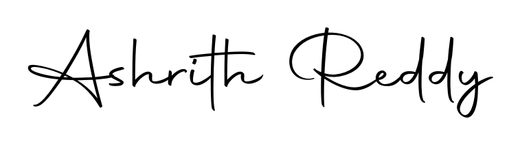 A timeless handwritten aesthetic for Ashrith Reddy. The Autography-DOLnW font gives your signature a handcrafted feel with natural curves. Ashrith Reddy signature style 10 images and pictures png